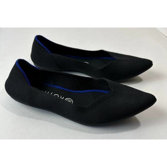 Rothy's The Point Black Solid Textile Ballet Flats Shoes Women's Size 9.5 - Picture 3 of 15